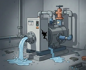 故障した給水ポンプのイラスト