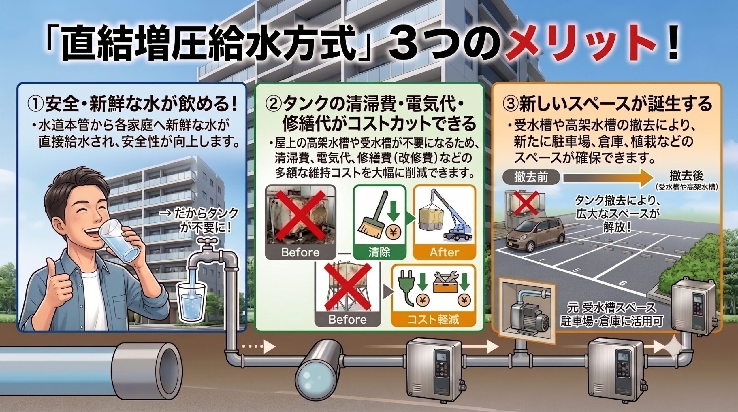 直結給水方式のイメージ