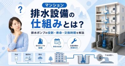 マンション排水設備の仕組みとは？排水ポンプの役割・寿命・交換時期を解説