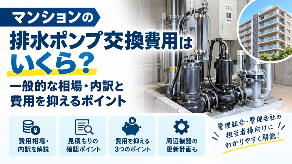 マンションの排水ポンプ交換費用の相場・内訳と費用を抑えるポイント